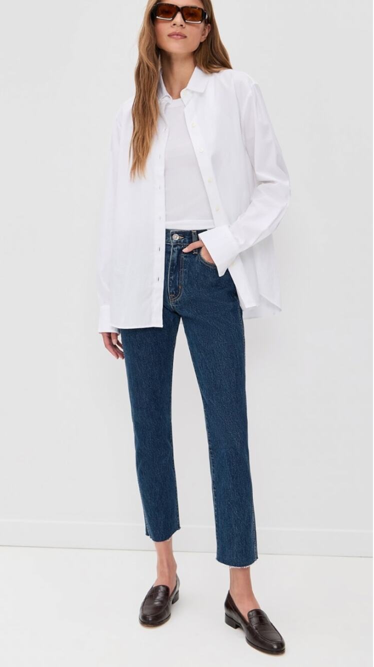 SLVRLAKE London Crop Jeans Straight High Rise Western Hero 32
